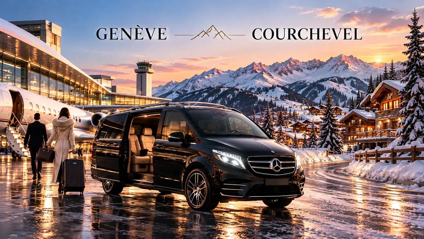 Geneva to Courchevel transfer — private Mercedes van in Courchevel