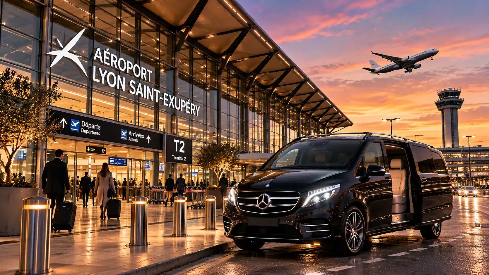 Lyon airport ski transfers — private Mercedes van to the French Alps