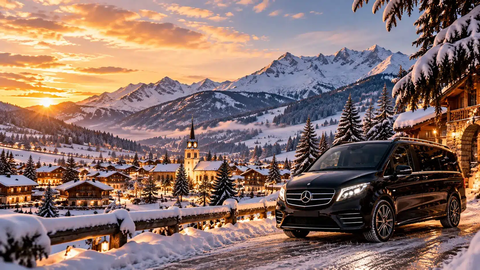 Grenoble airport ski transfer to Megève