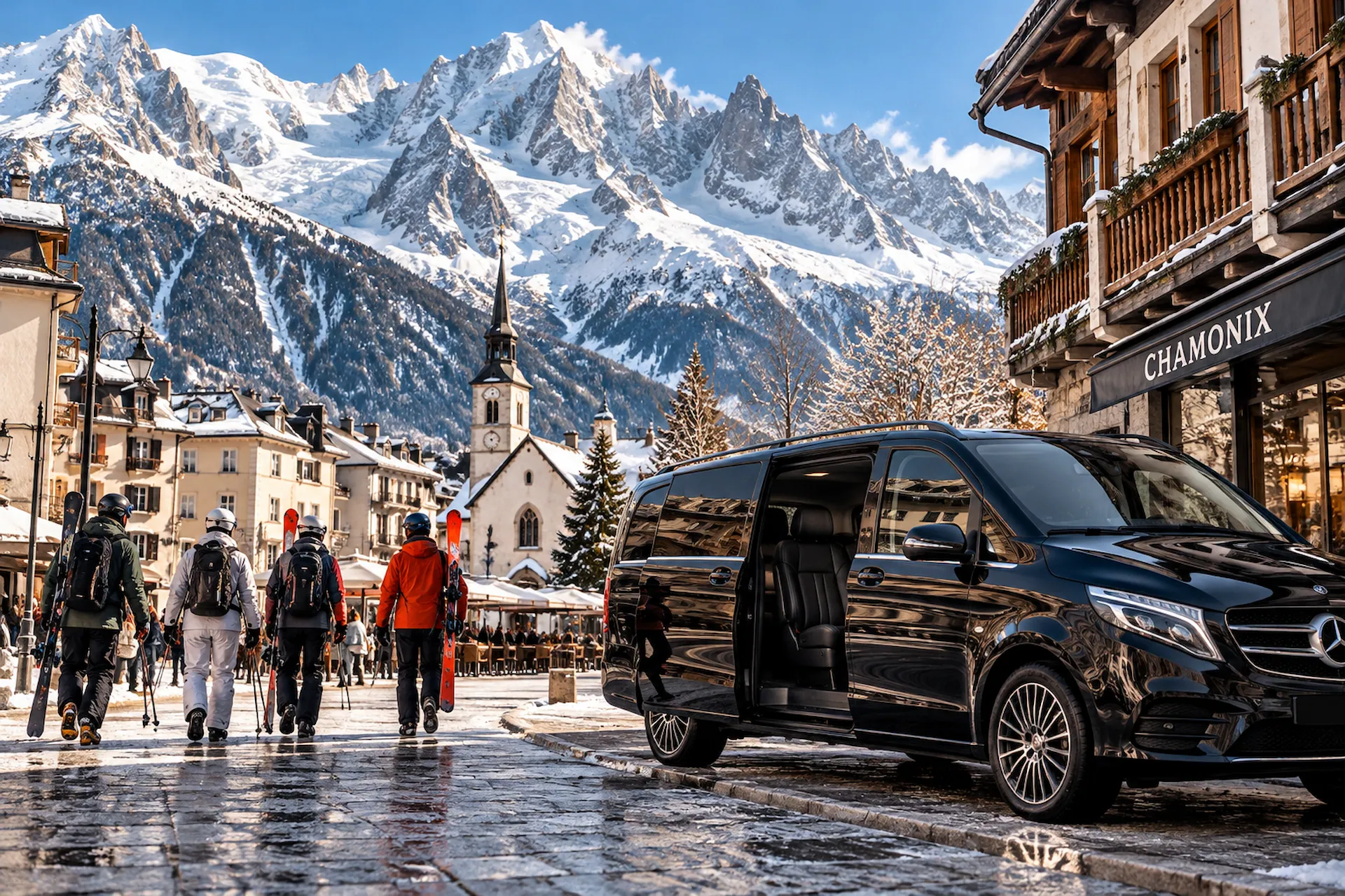 Private driver Chamonix — Mercedes V-Class in the Mont-Blanc valley