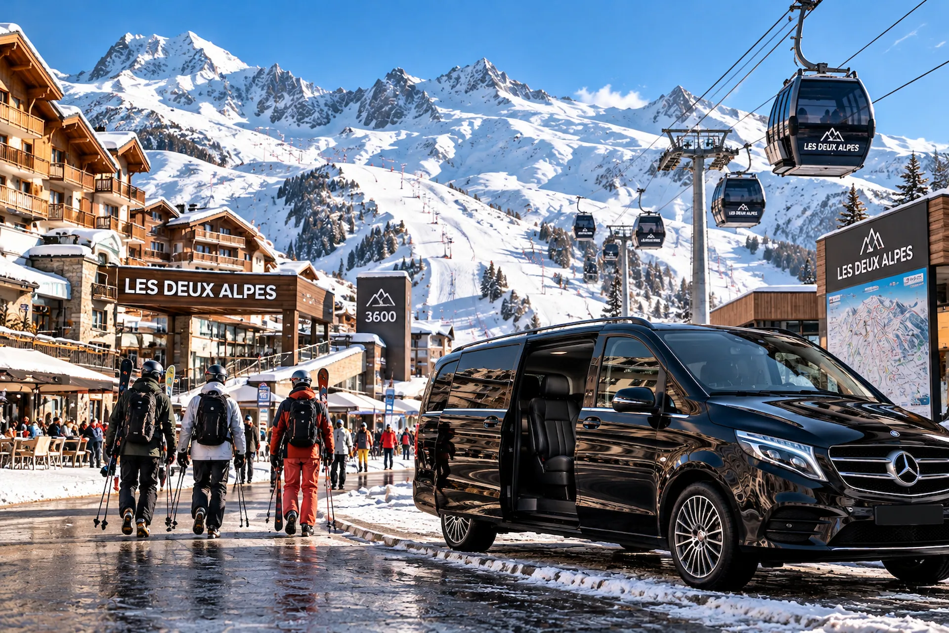 Private driver Les Deux Alpes — Mercedes V-Class in the Oisans