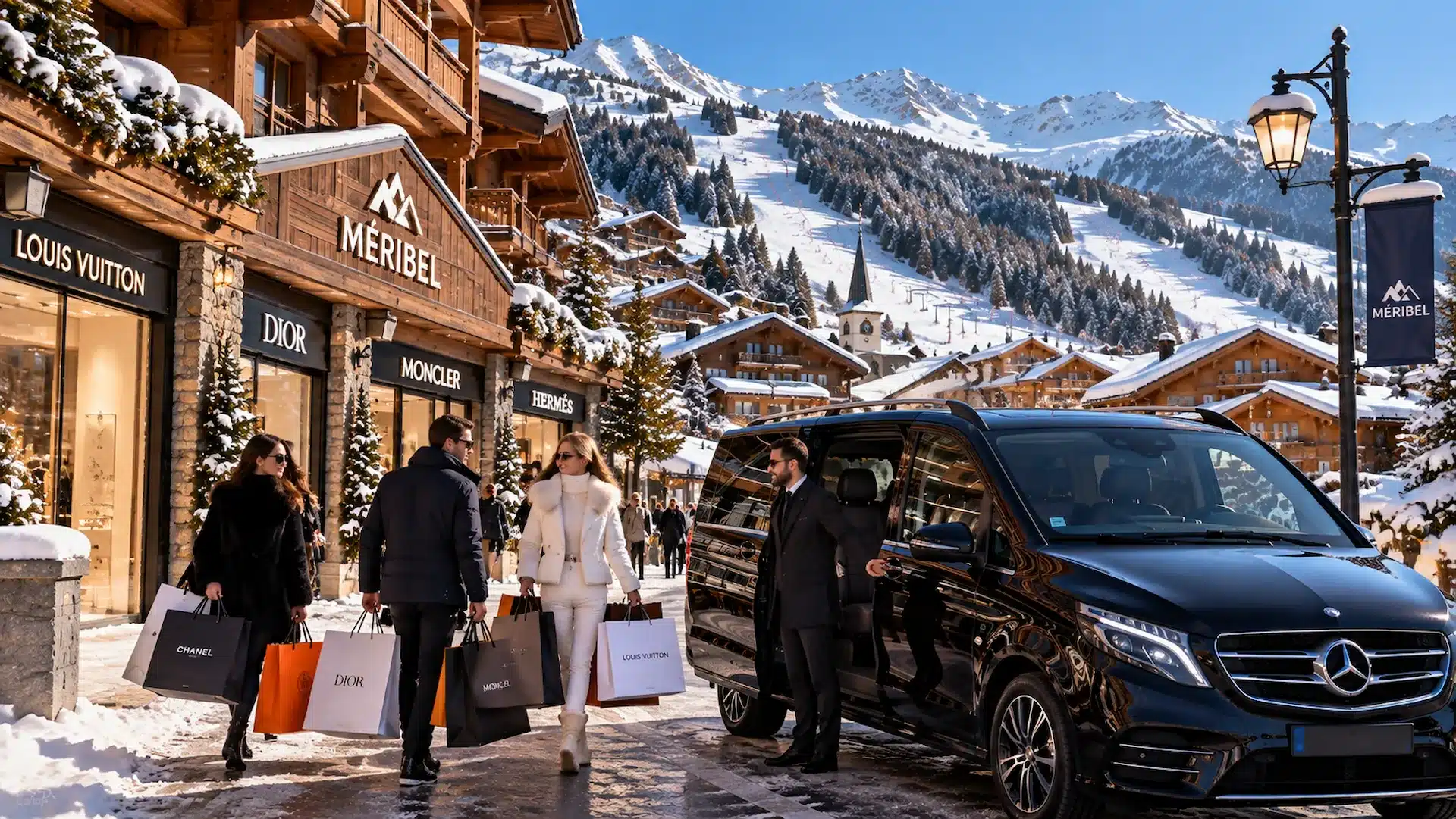 Private driver Méribel — Mercedes V-Class in Les 3 Vallées