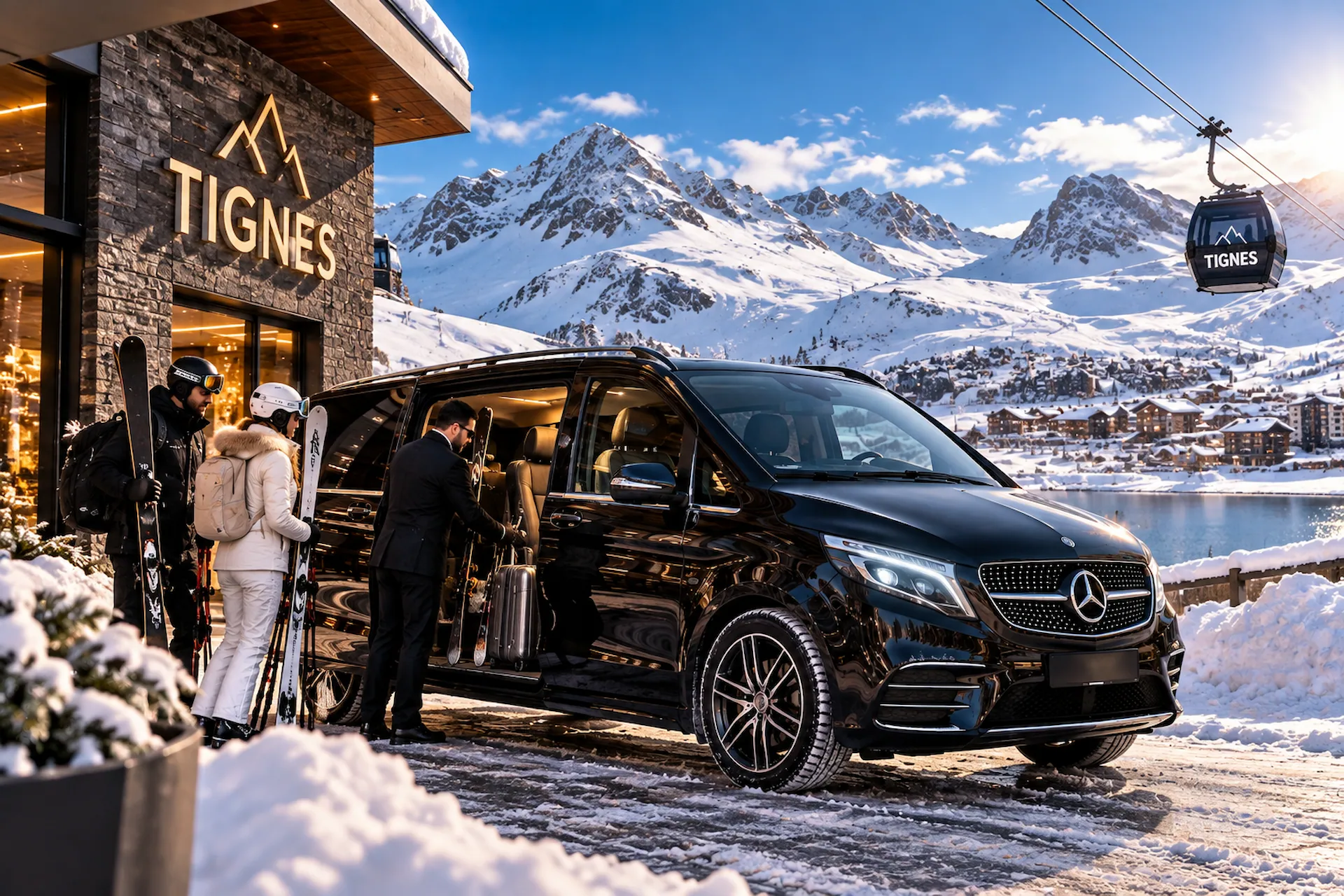 Private driver Tignes — Mercedes V-Class in the Espace Killy